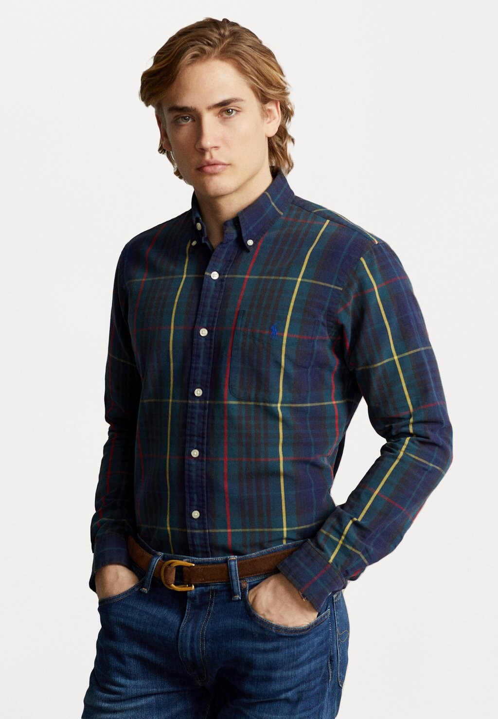 

Рубашка LONG SLEEVE Polo Ralph Lauren, зеленый/темно-синий мульти