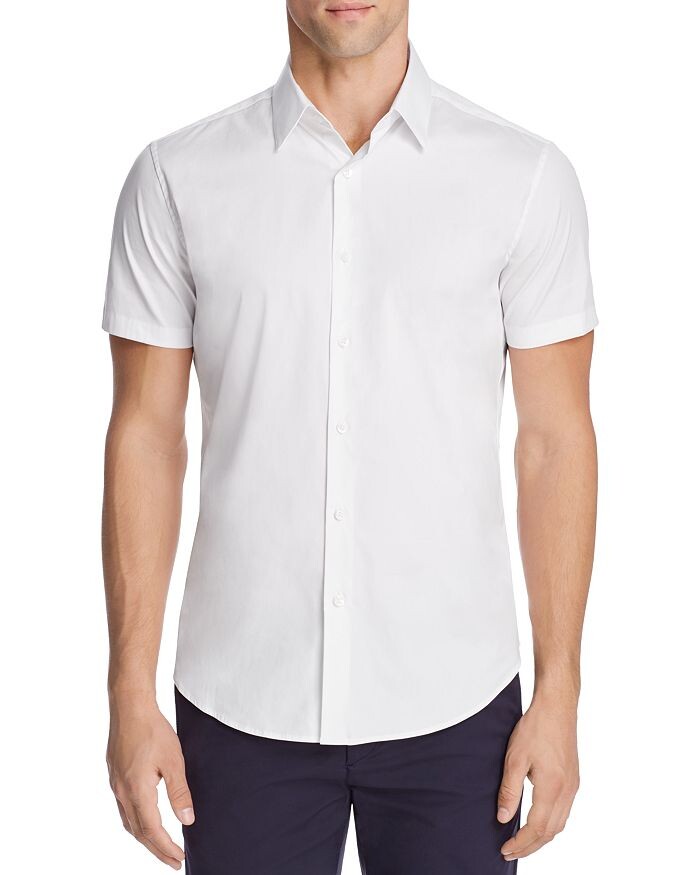 

Рубашка Sylvain Wealth Slim Fit с коротким рукавом на пуговицах Theory