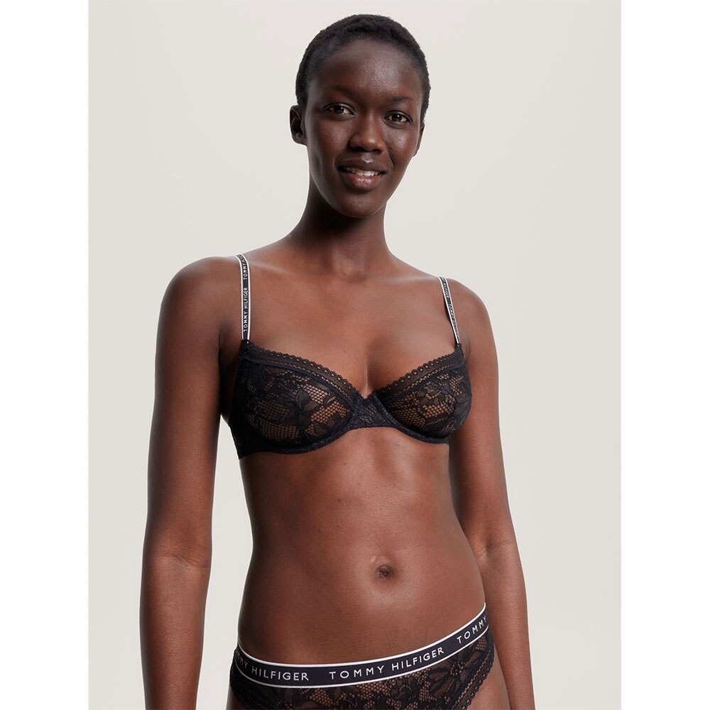 

Бюстгальтер Tommy Hilfiger Floral Lace Unlined Demi Cup Bra, черный