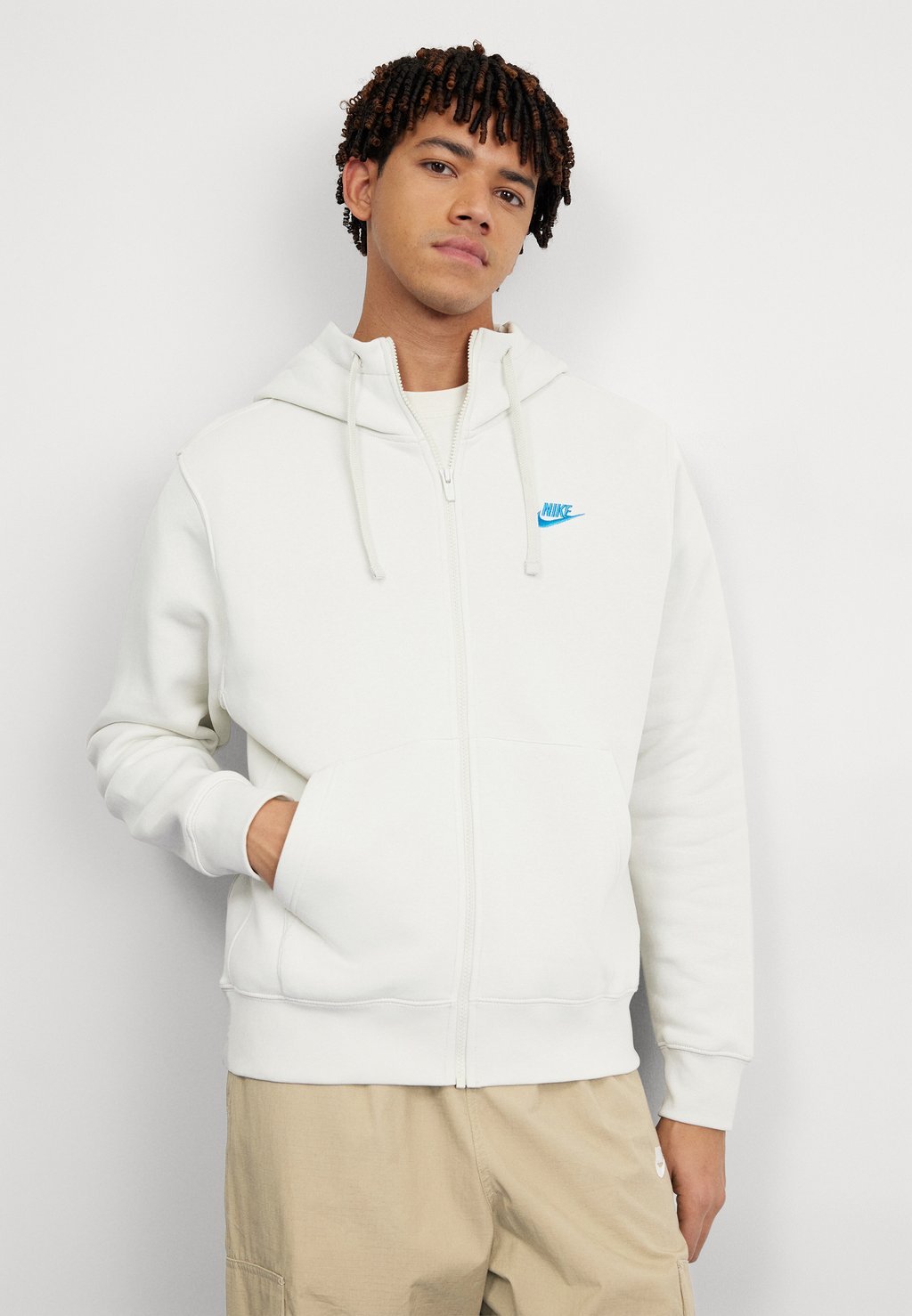 Толстовка на молнии Club Hoodie Nike, цвет light bone