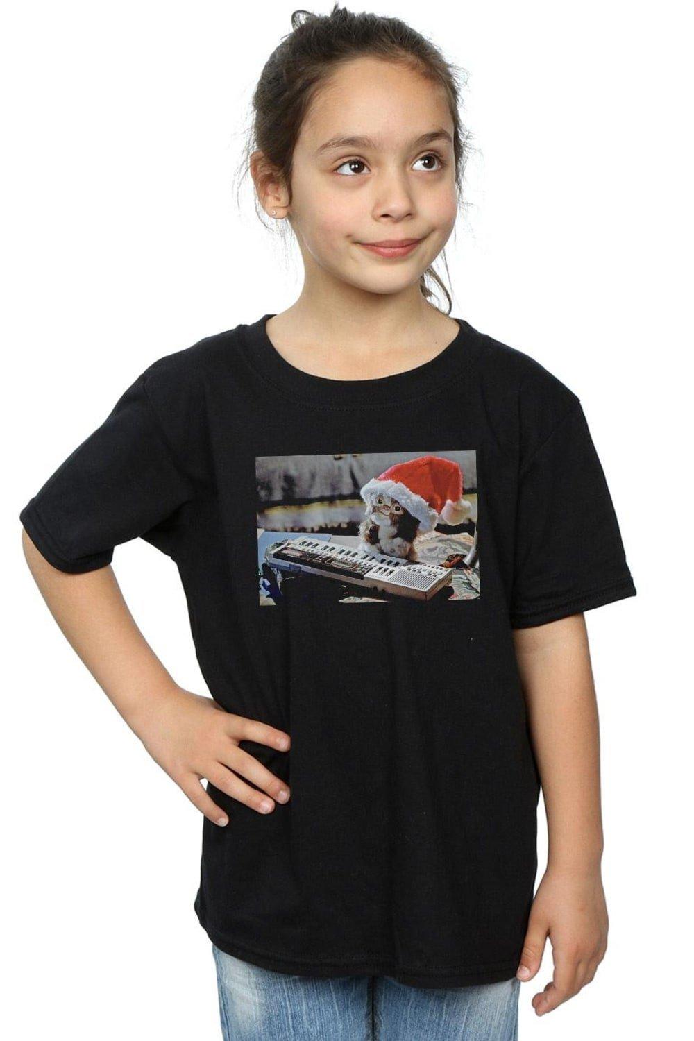 Хлопковая футболка Mogwai Christmas Hat Gremlins, черный