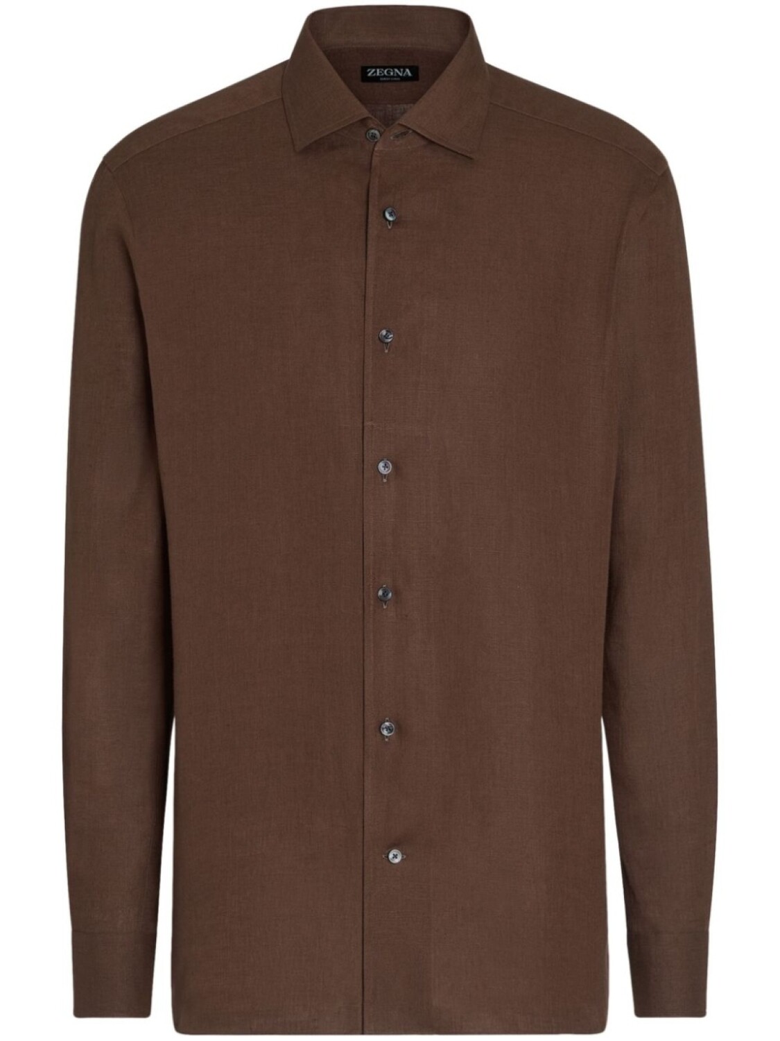 

Zegna льняная рубашка Oasi с длинными рукавами, коричневый