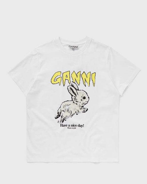 

Топ Ganni Basic Jersey Bunny Relaxed T-Shirt, ярко-белый