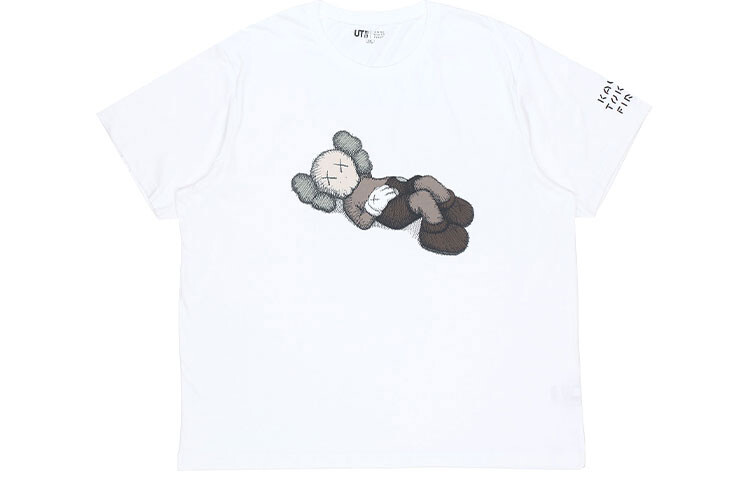 

Футболка унисекс с круглым вырезом и принтом UNIQLO x KAWS, белая