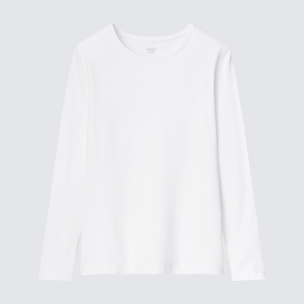 

Женская футболка Uniqlo Duoshuan HEATTECH с круглым вырезом, жемчужно-белый