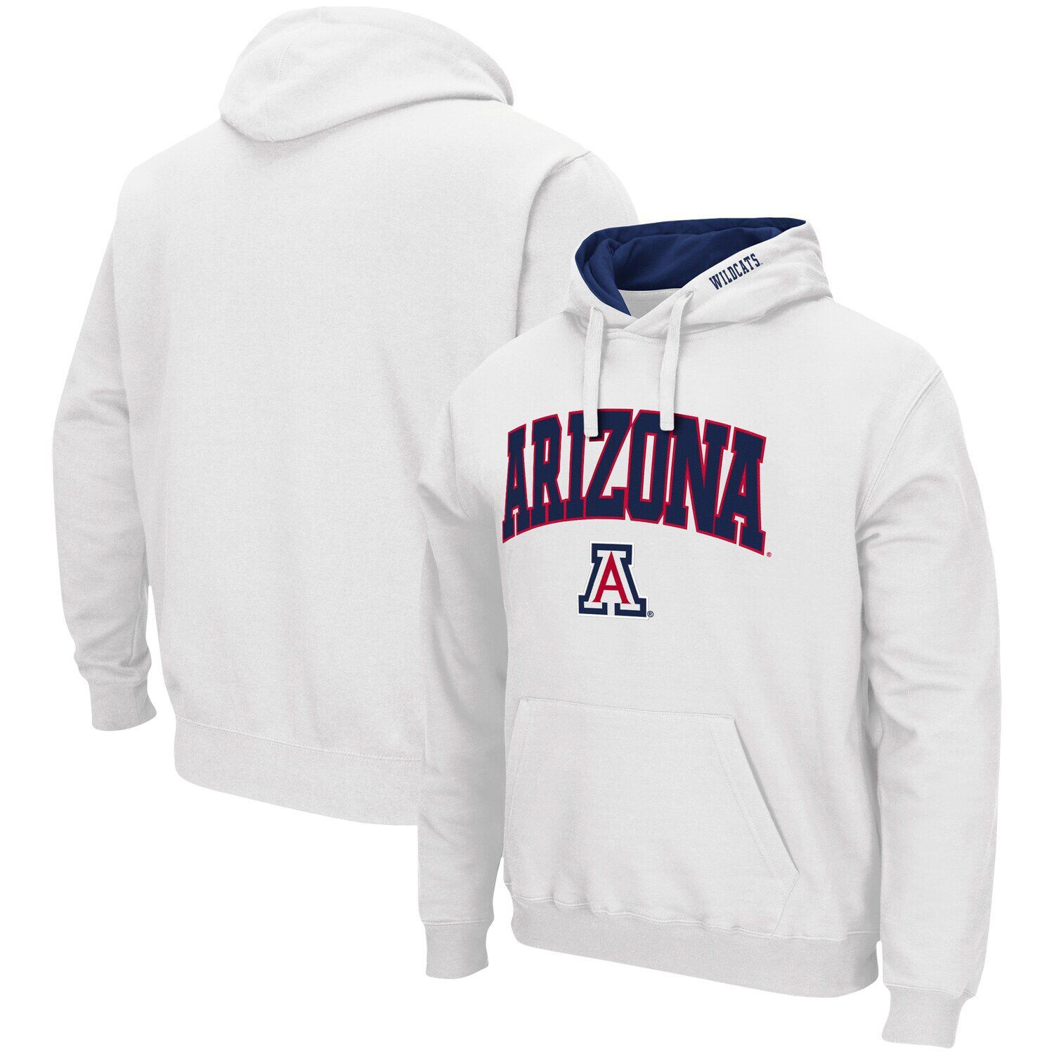 

Мужской белый пуловер с капюшоном Arizona Wildcats Arch & Logo 3.0 Colosseum