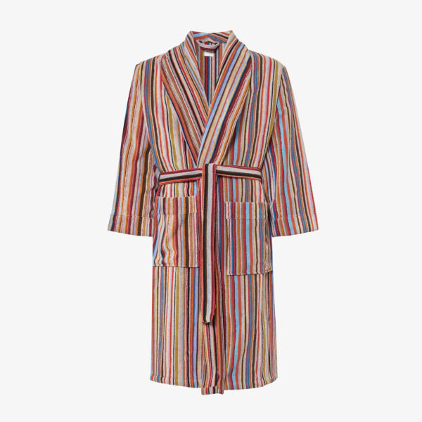 

Халат свободного кроя из хлопкового джерси в фирменную полоску Paul Smith, мультиколор