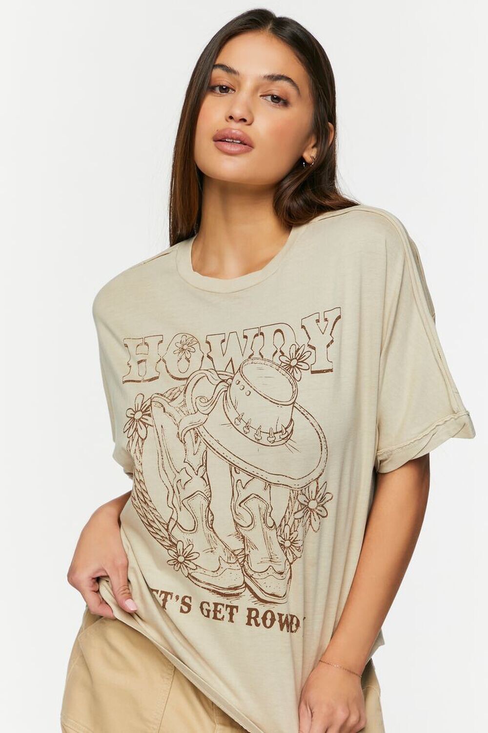 

Футболка Howdy с графическим рисунком Forever 21, серо-коричневый