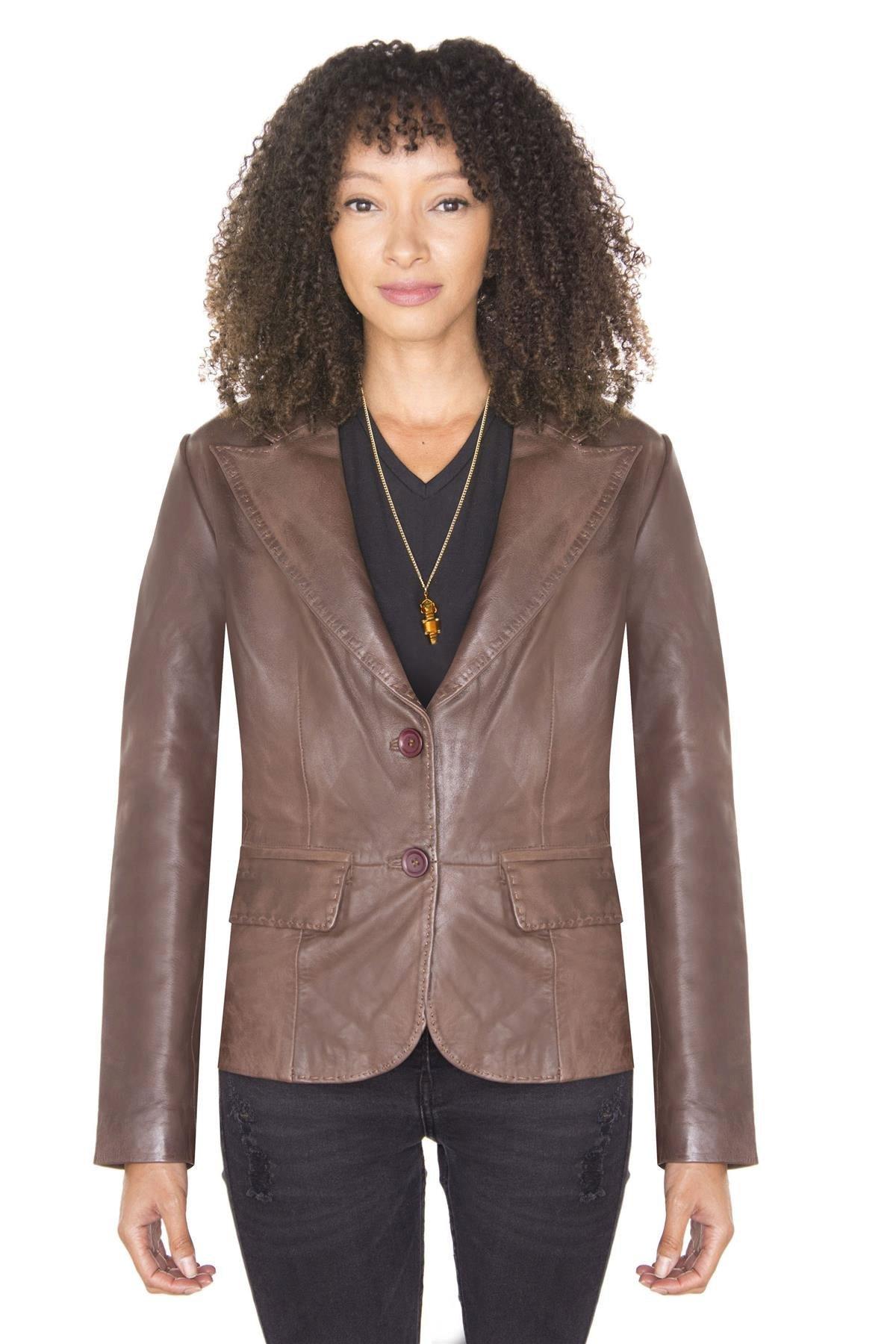 Кожаный пиджак-Seregno Infinity Leather, коричневый
