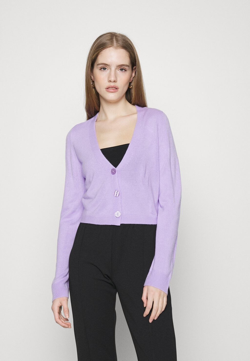 

Кардиган ONLY Onlsunny Short V Neck Cardigan, розовый, Розовый;фиолетовый