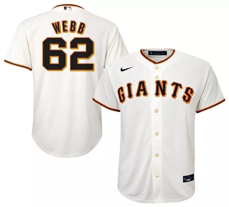 

Джерси Nike Youth San Francisco Giants Logan Webb #62 White Home Cool Base