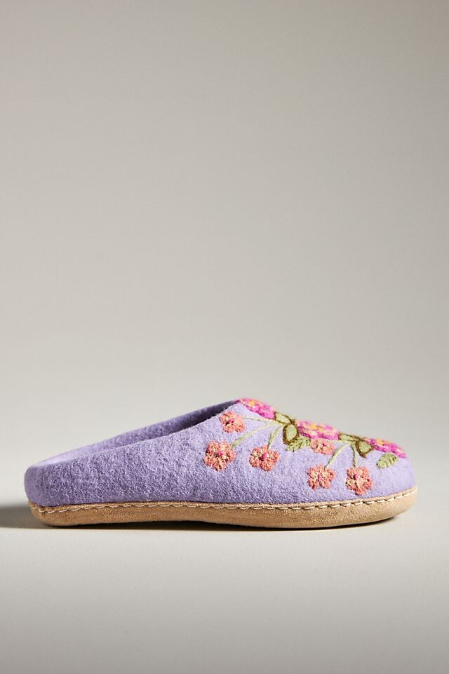 

Тапочки French Knot с вышивкой, фиолетовый