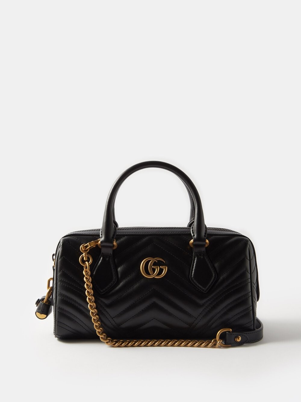 

Сумочка gg-marmont из кожи матлассе Gucci, черный