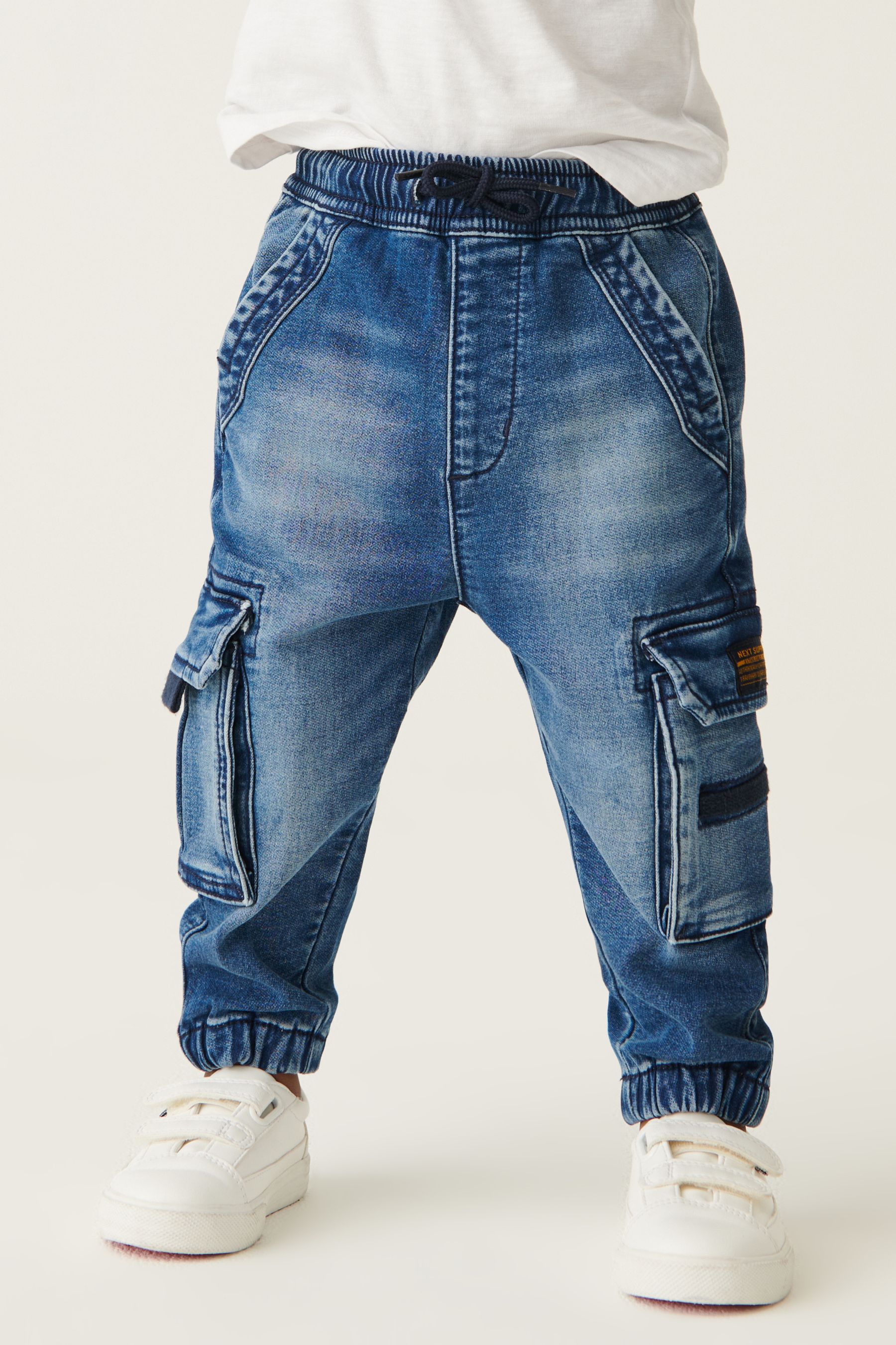 Комфортные джинсы-карго Next, синий фото