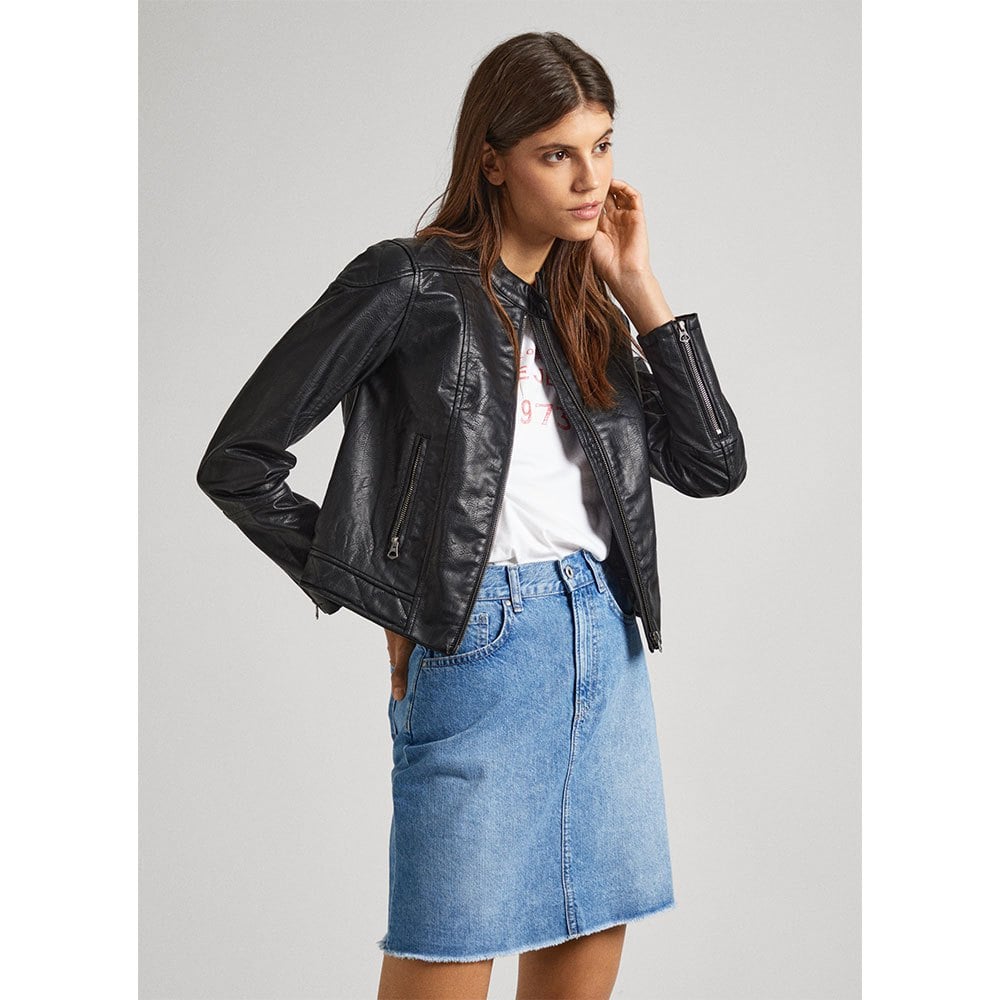 

Куртка Pepe Jeans Stazie Leather, черный