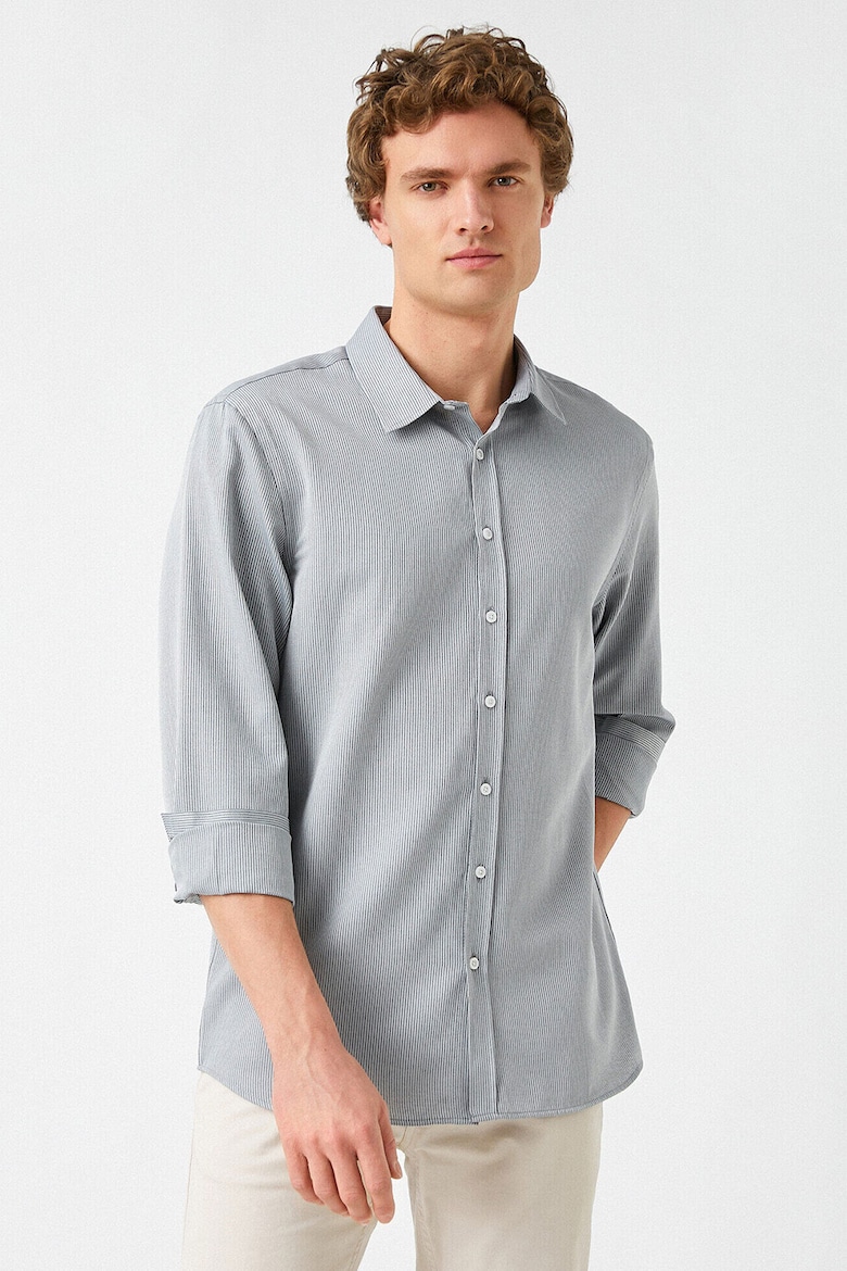 Узкая рубашка с острым воротником Koton, серый