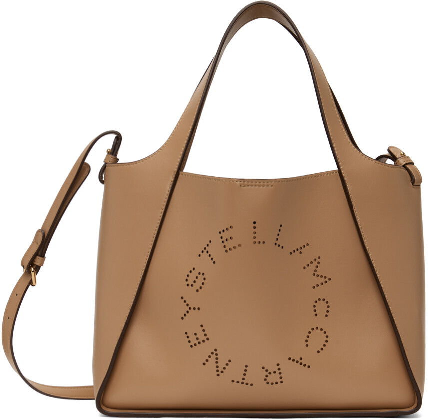 

Бежевая сумка-тоут с логотипом Stella Stella Mccartney