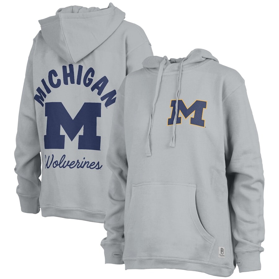 

Пуловер с капюшоном Pressbox Michigan Wolverines, серый