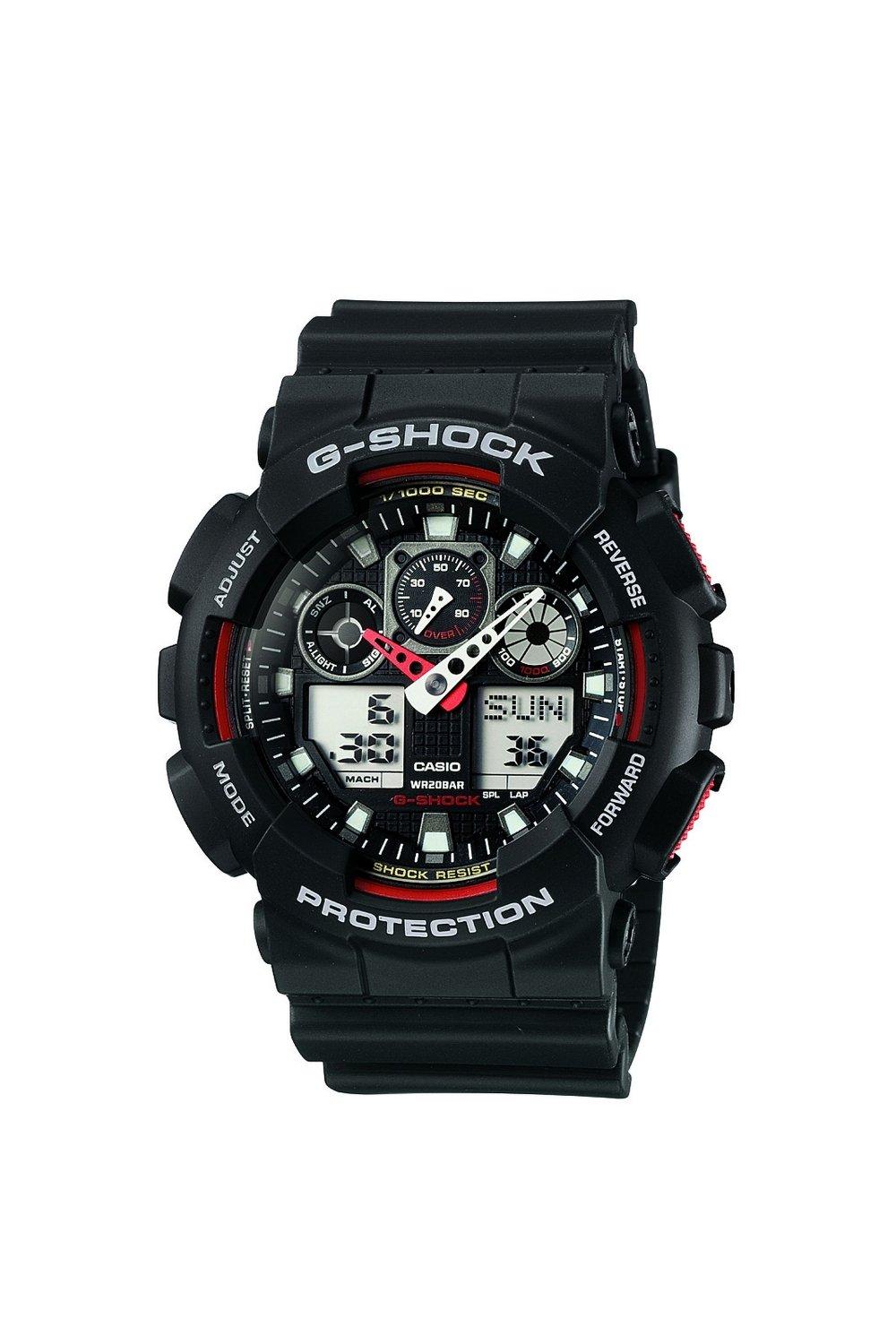 

Классические комбинированные кварцевые часы G-Shock из пластика и смолы — Ga-100-1A4Er Casio, черный