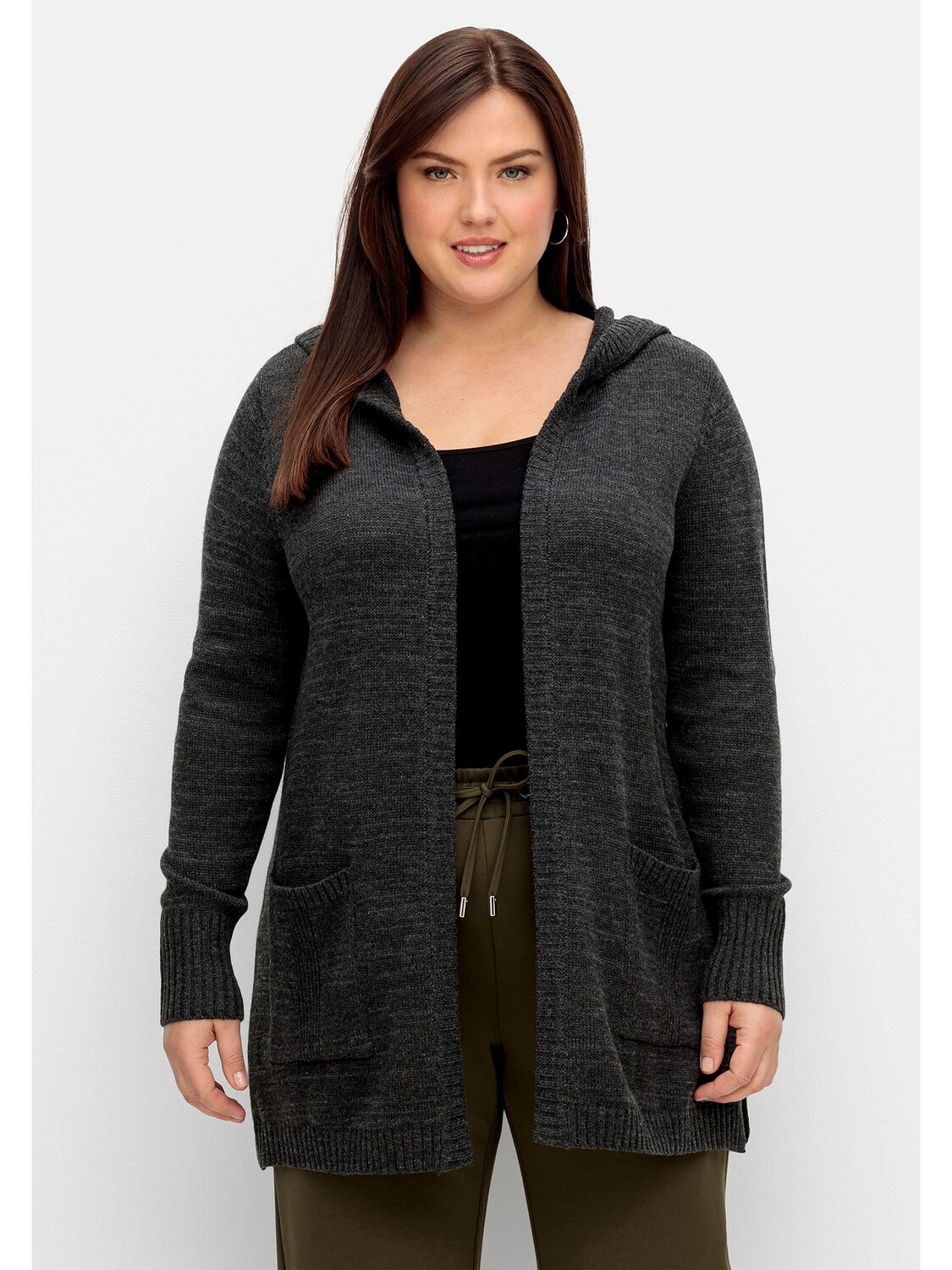 

Кардиган sheego Kapuzenstrickjacke, черный