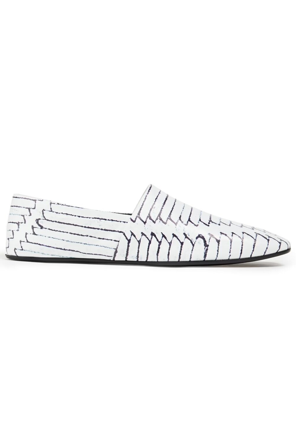 

Кожаные лоферы на складном каблуке с принтом Mm6 Maison Margiela, белый