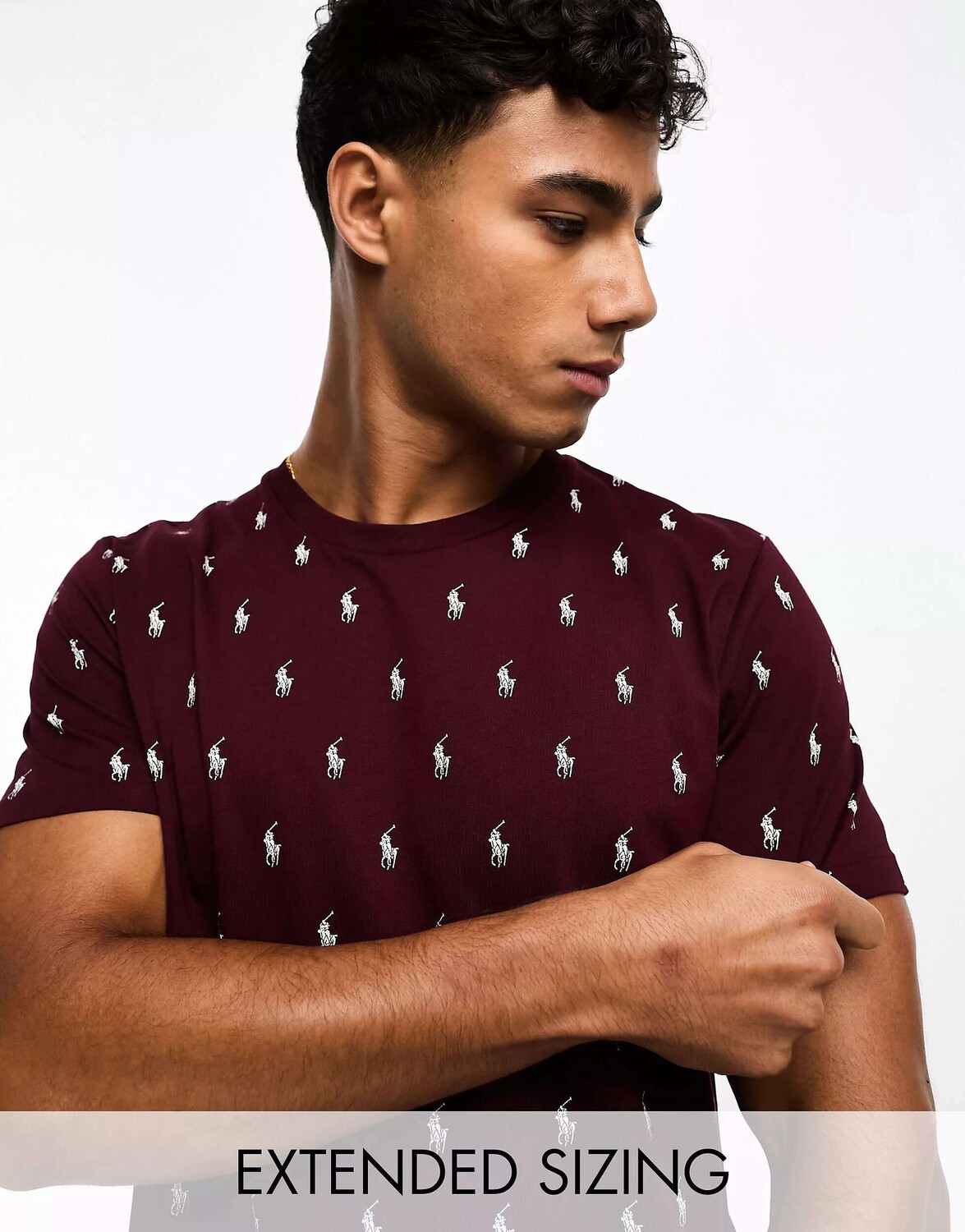 

Бордово-красная футболка Polo Ralph Lauren с логотипом в виде пони, Красный