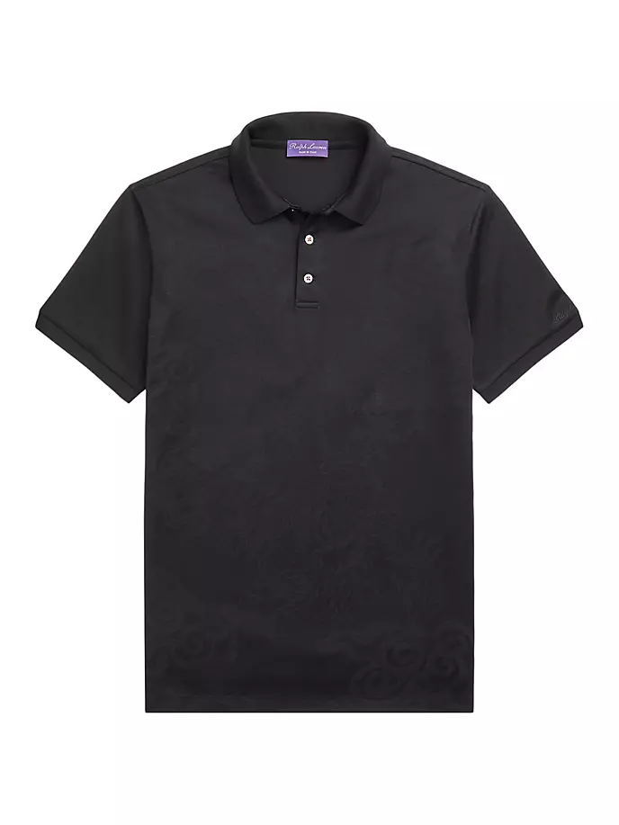

Жаккардовая рубашка-поло пике Ralph Lauren Purple Label, черный