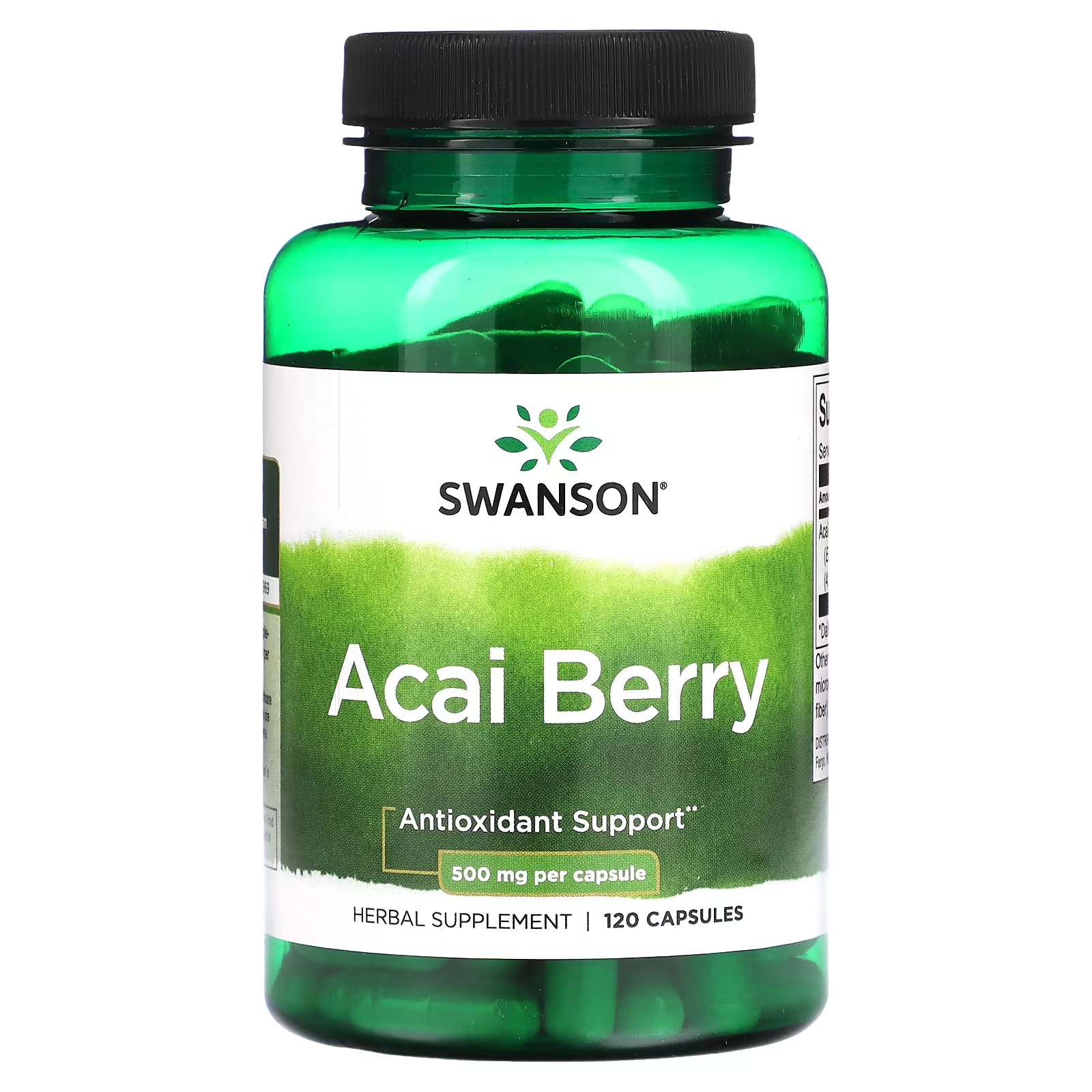 Растительная добавка Swanson Acai Berry 500 мг, 120 капсул животные и растения тропических лесов