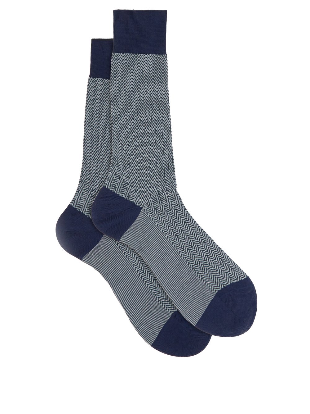 Носки fabian с узором «елочка» из смесового хлопка Pantherella, синий трикотажные носки с фирменным узором из смесового бамбука 4th