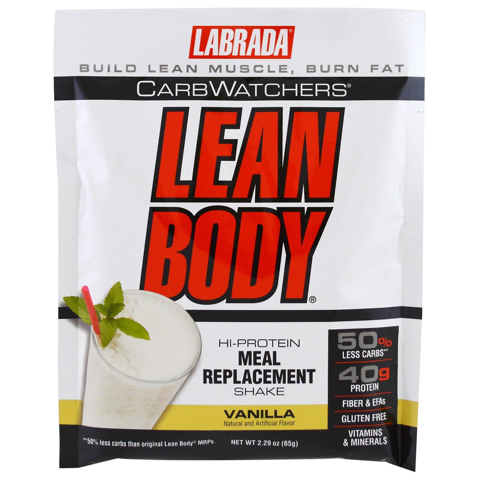 Labrada Nutrition CarbWatchers Lean Body ваниль 20 пакетиков 2,29 унц. (65 г) каждый