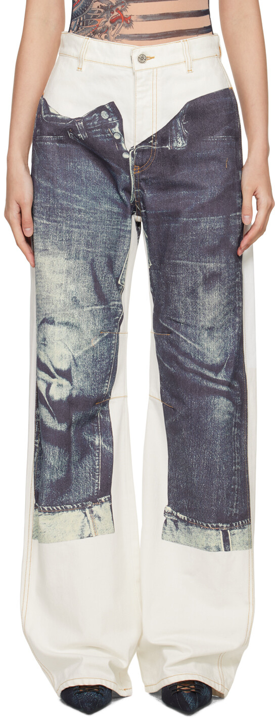 

Белые джинсы The Trompe L'Oeil Denim Jean Paul Gaultier