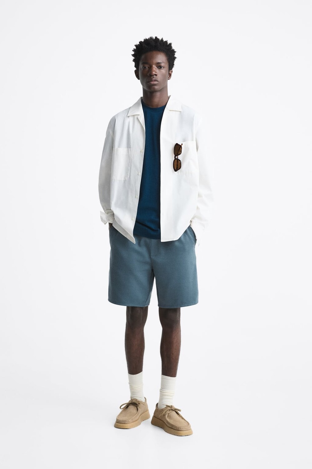 

Комфортные шорты-бермуды ZARA, серый