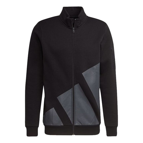 Куртка adidas Fleece Jacket M Logo Printing Sports Black, черный