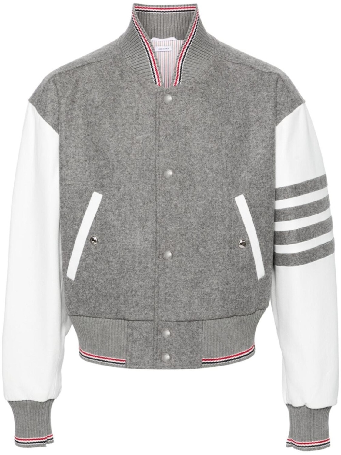 

Thom Browne бомбер с полосками 4-Bar, серый