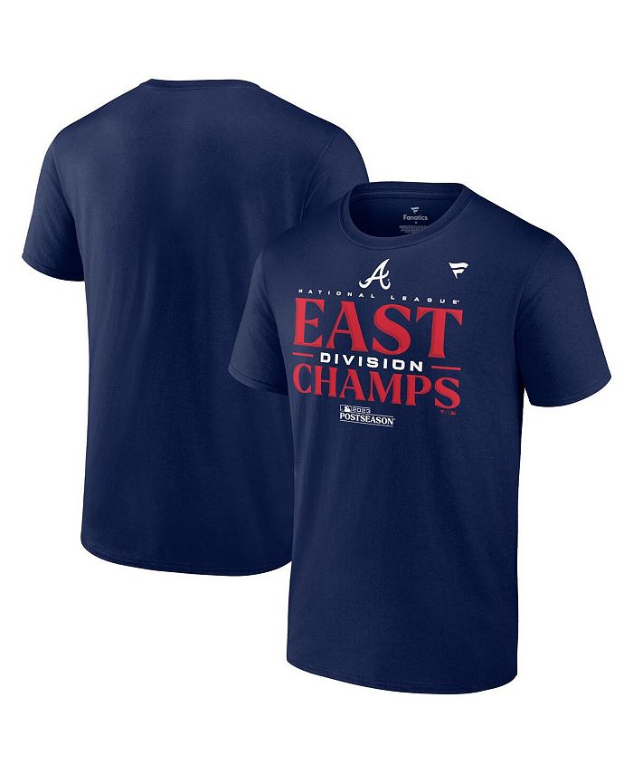 

Мужская темно-синяя футболка с логотипом Atlanta Braves 2023 NL East Division Champions Locker Big and Tall Fanatics, синий