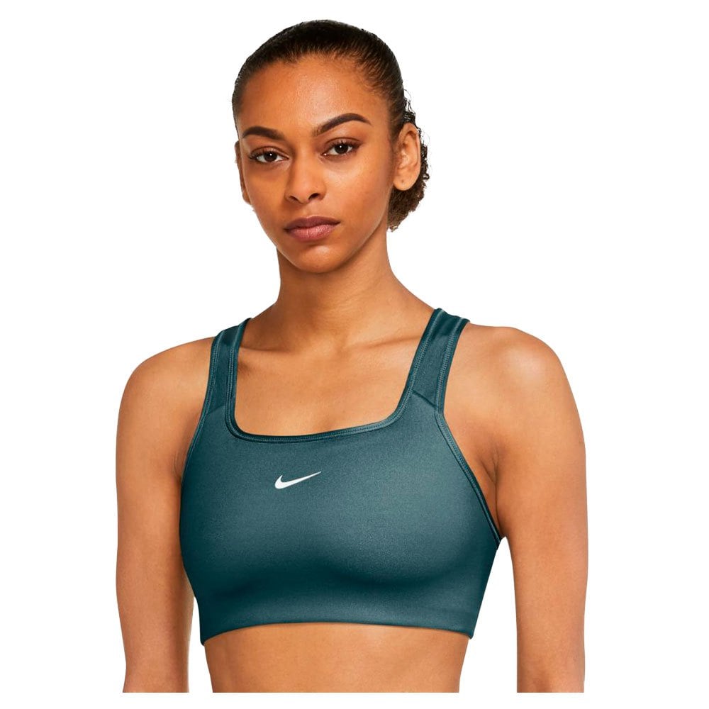 

Спортивный бюстгальтер Nike Dri Fit Swoosh Medium Shine, зеленый