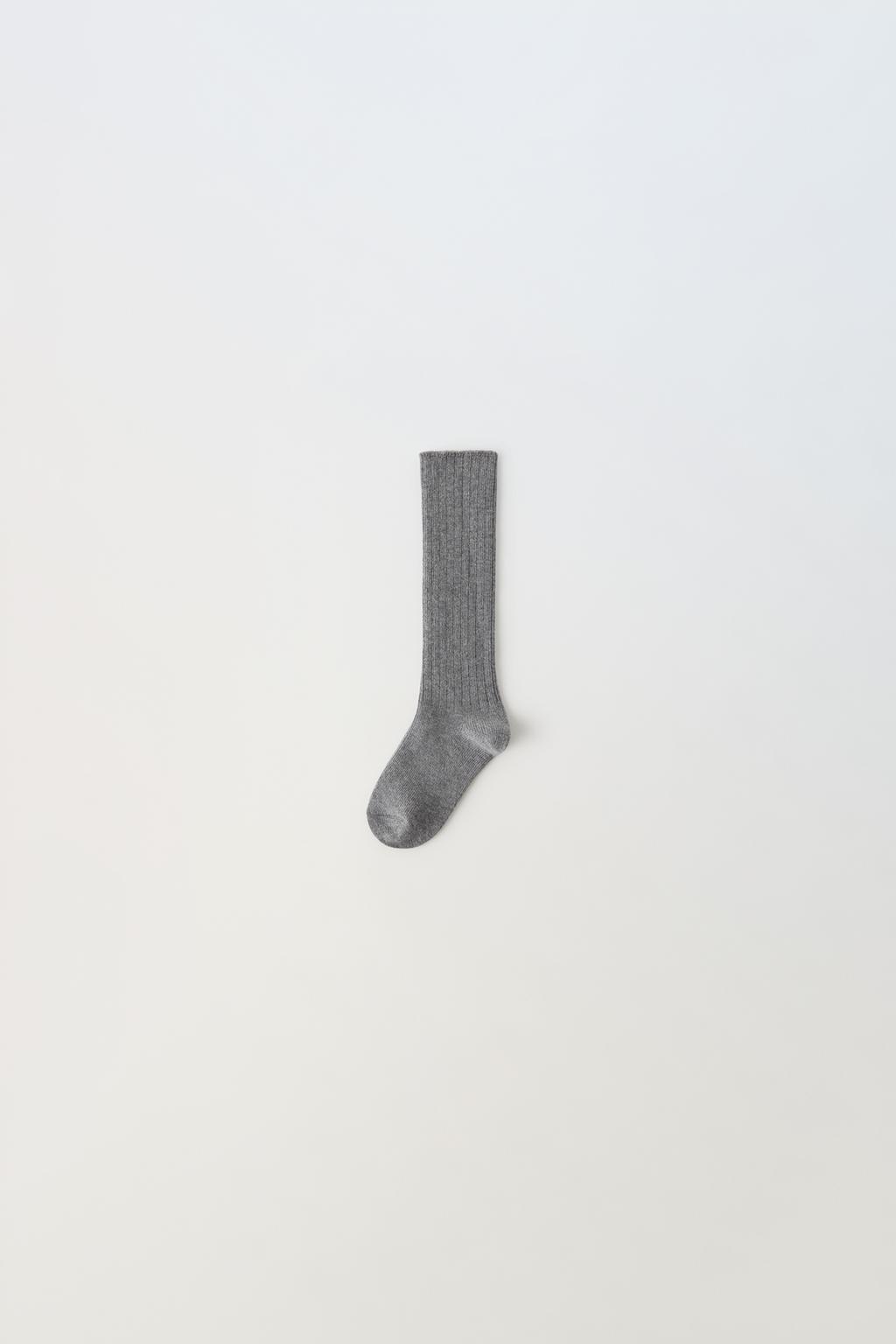 Длинные носки из шерсти ZARA, серый