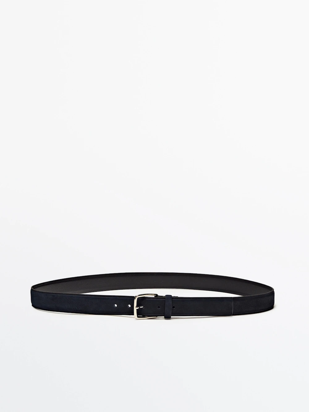 

Ремень из кожи нубук Massimo Dutti, синий