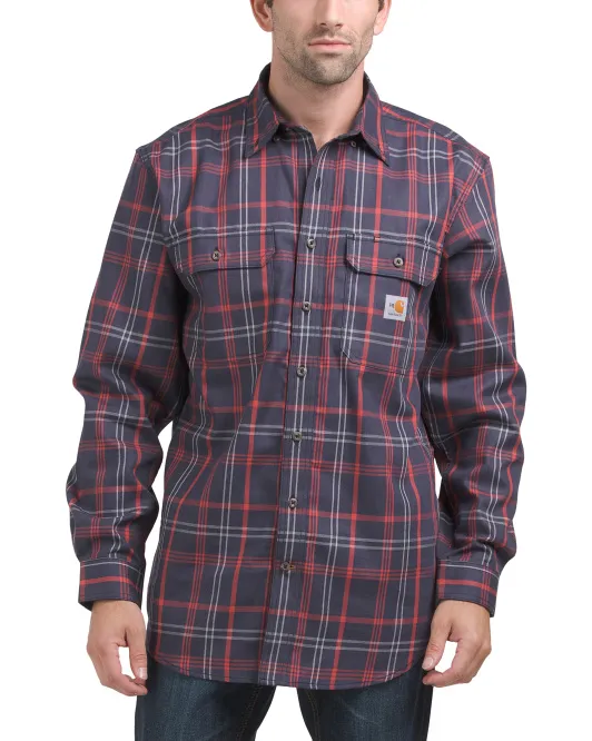 

Рубашка из прочного гибкого твила Carhartt, темно-синий/красный