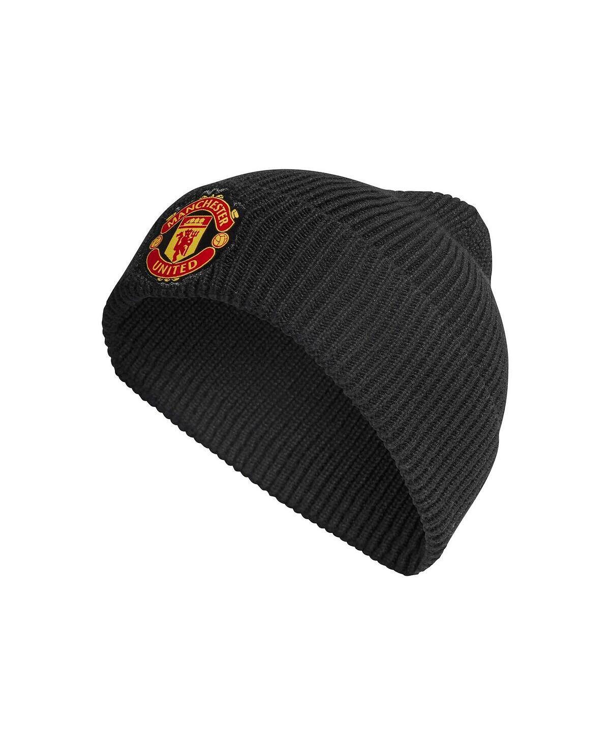 

Мужская черная шерстяная вязаная шапка с манжетами Manchester United Manchester United adidas