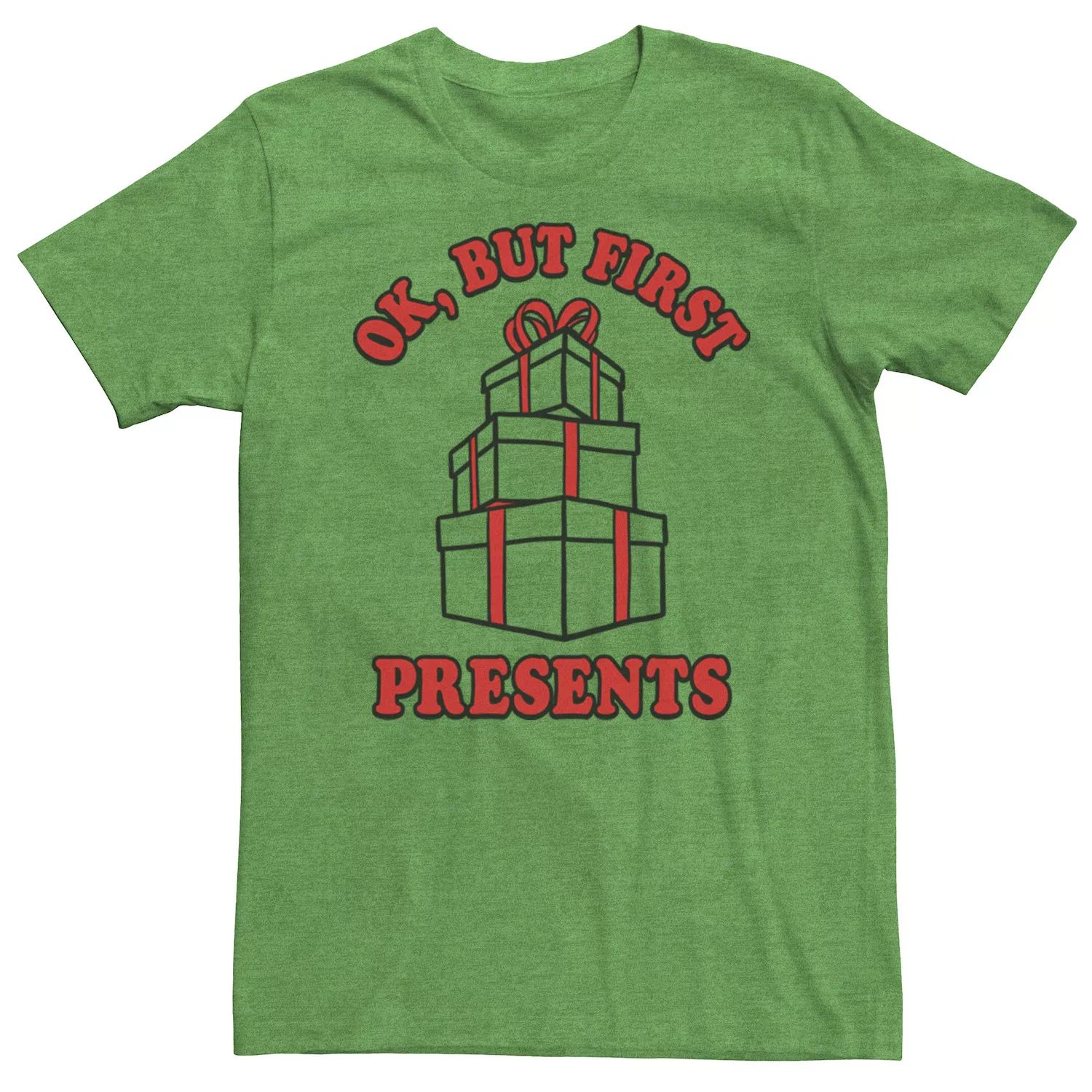 Мужская рождественская футболка Ok But First Presents Licensed Character
