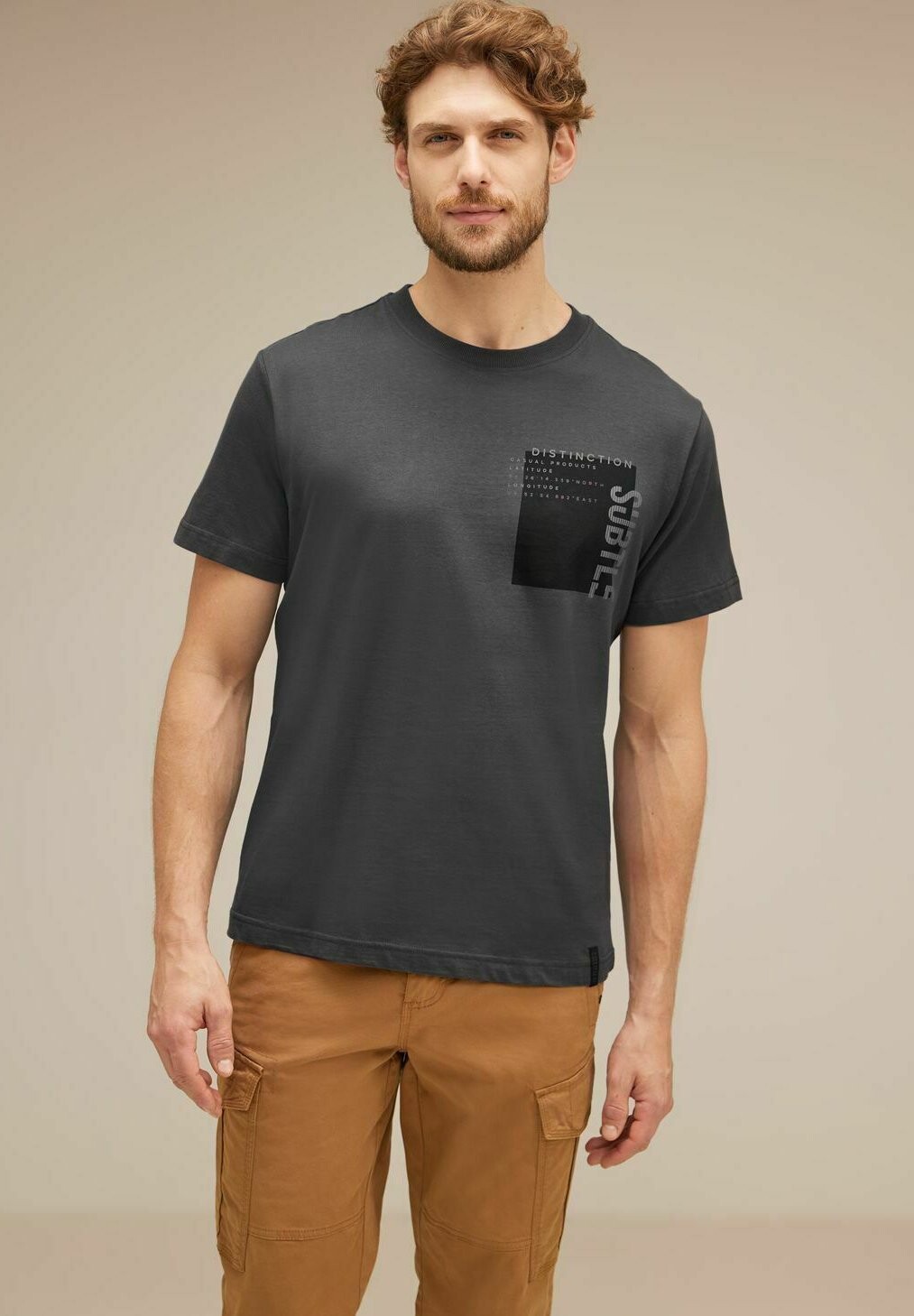 

Футболка с принтом Mit Brustprint Street One MEN, цвет grau