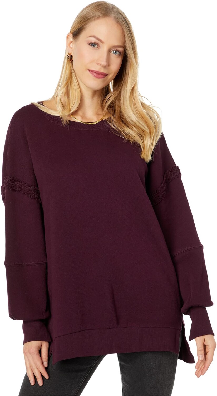 

Свитер Terry Slouch Slit PU Three Dots, цвет Winetasting