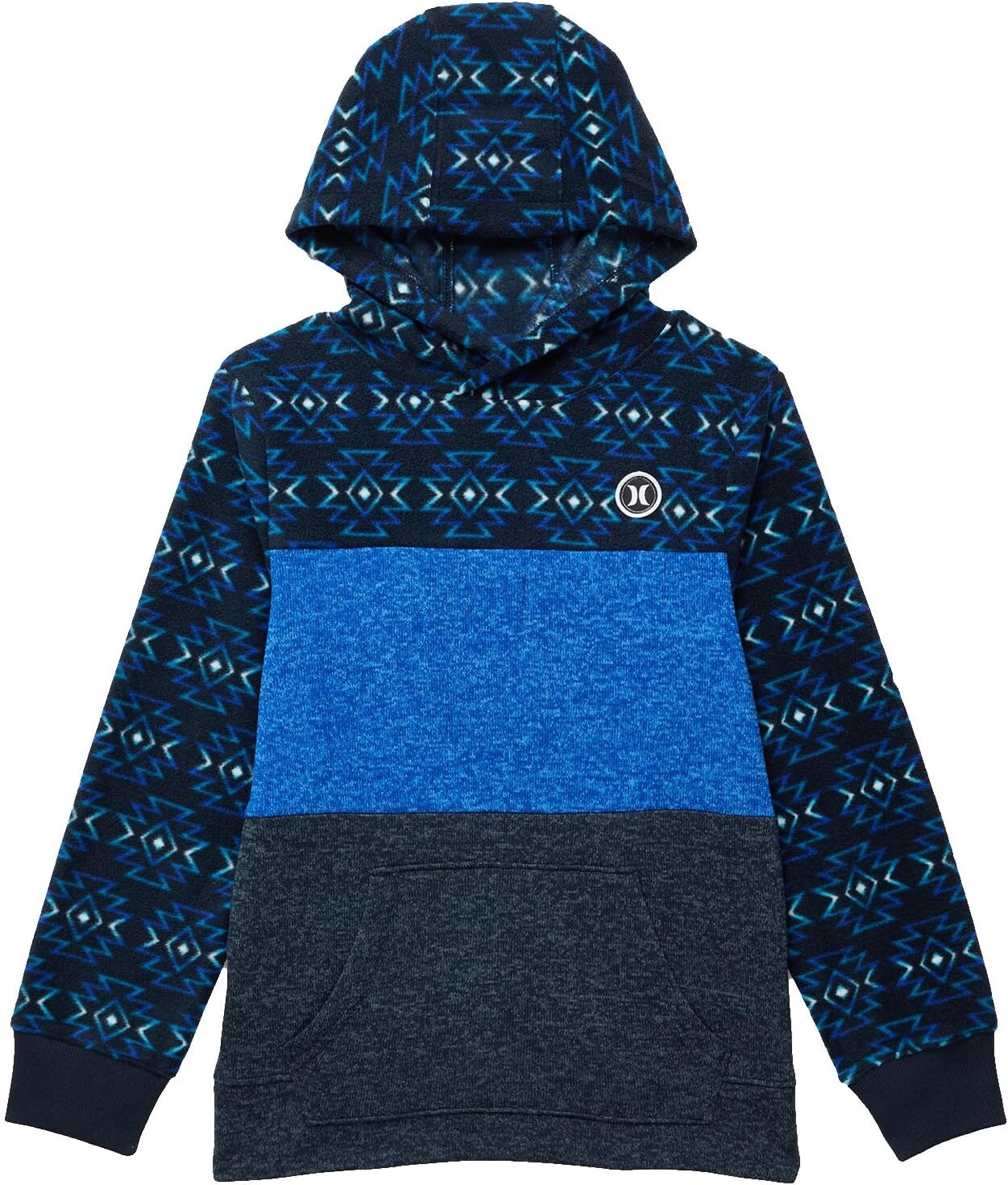 

Худи Hurley Blocked Blanket All Over Print Pullover Hoodie, цвет Armory Navy