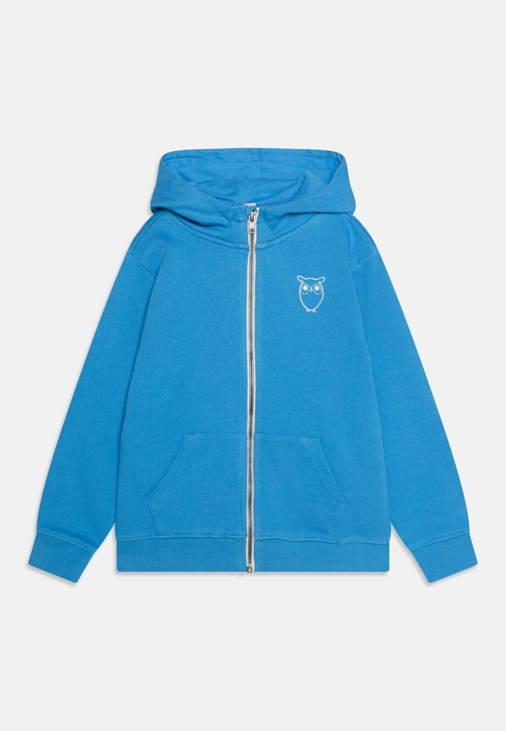 

Толстовка на молнии Owl Chest Print Zip Hood Vegan Unisex KnowledgeCotton Apparel, цвет azure blue