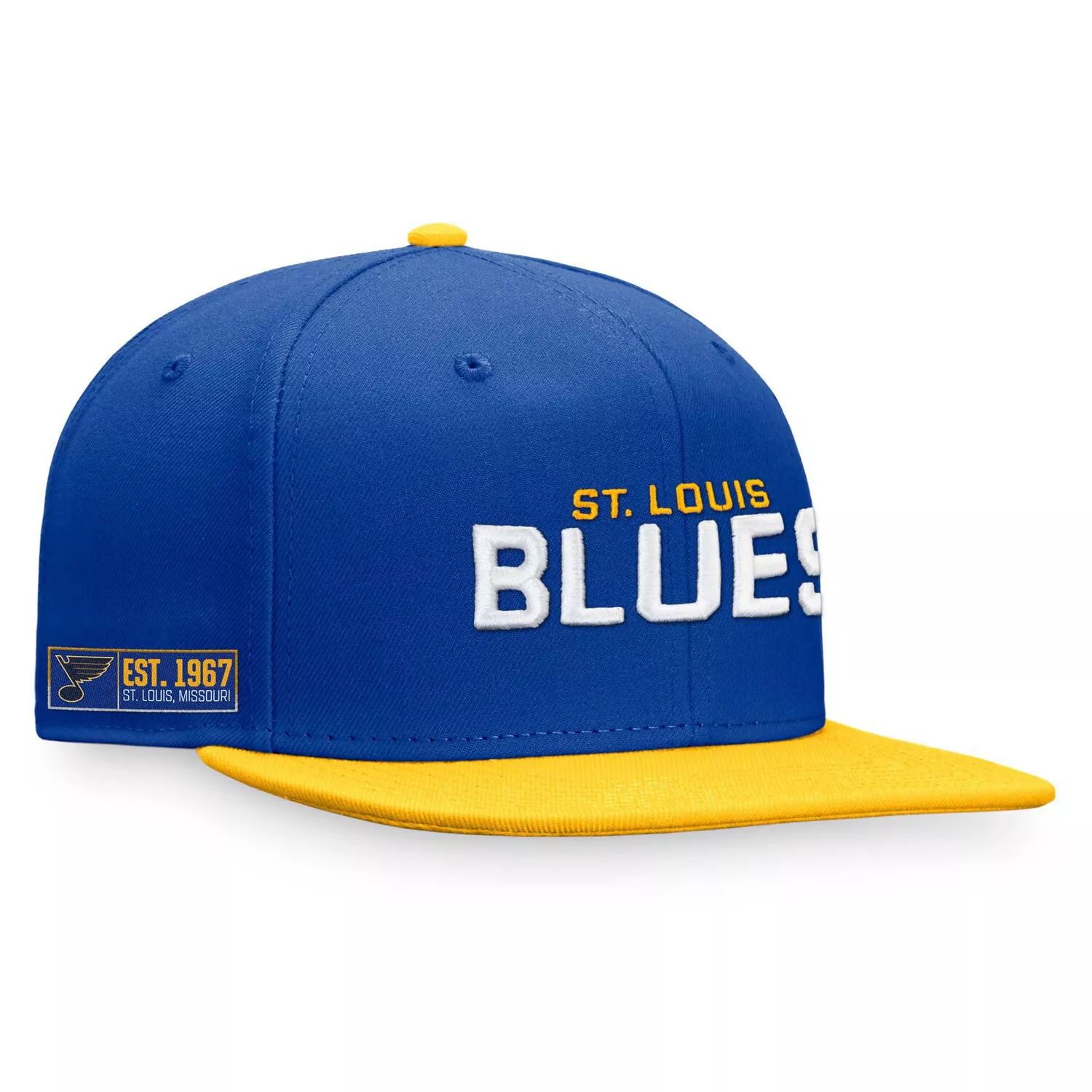цена Мужская фирменная синяя/золотая кепка Fanatics St. Louis Blues Iconic Snapback с цветными блоками