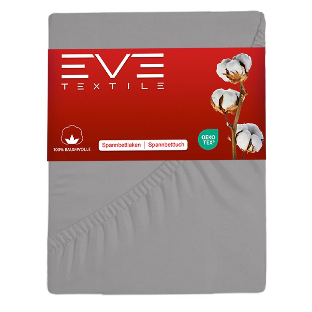 

Простыня EVE Textile 160 x 200 см, серая, 100% хлопок, простыня, простыня, простыня, натяжные чехлы, верхняя простыня, простыни, трикотаж Eve Textile GmbH