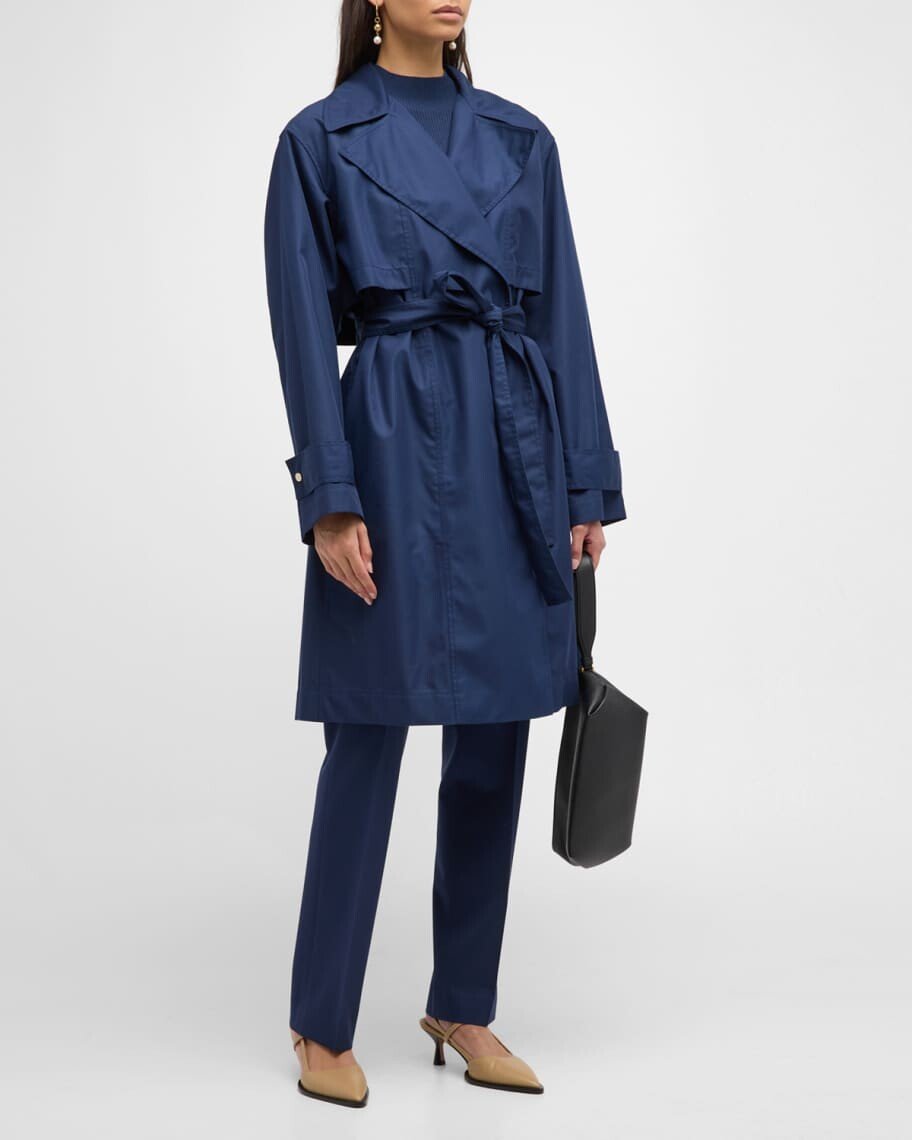 

Тренч с отстрочкой спереди и запахом Lafayette 148 New York, Синий