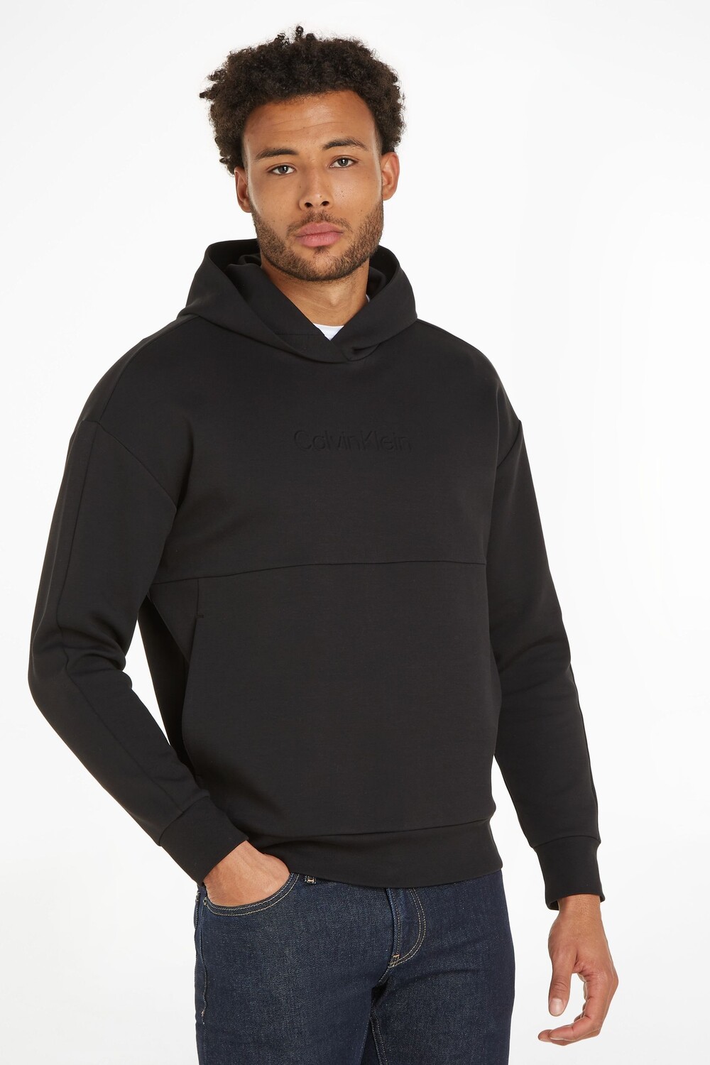 

Худи с тисненым логотипом Calvin Klein, черный