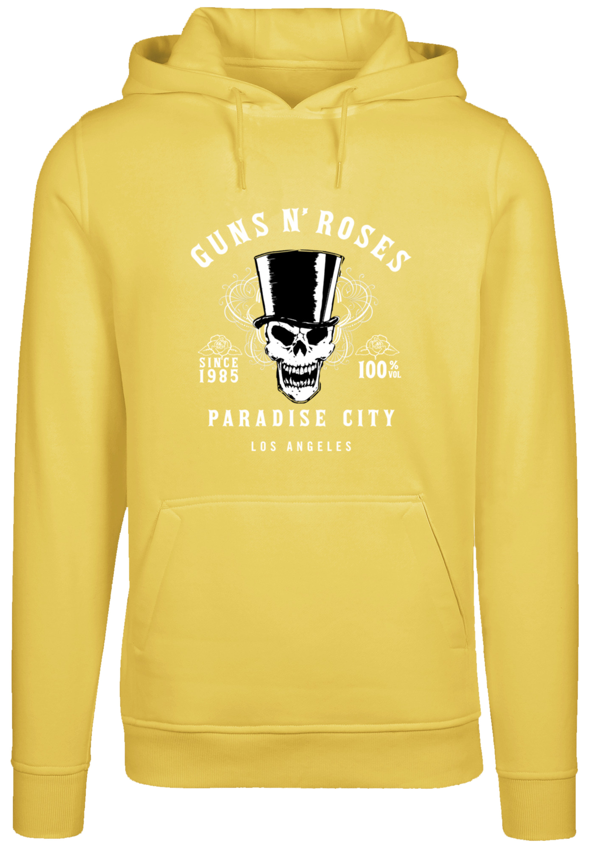 Пуловер F4NT4STIC Hoodie Guns 'n' Roses Whiskey Label Rock Band, цвет taxi yellow